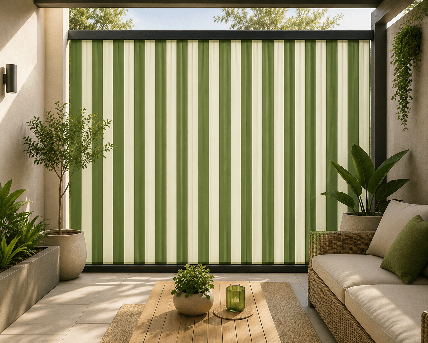 Custom privacy screen in a Melbourne courtyard